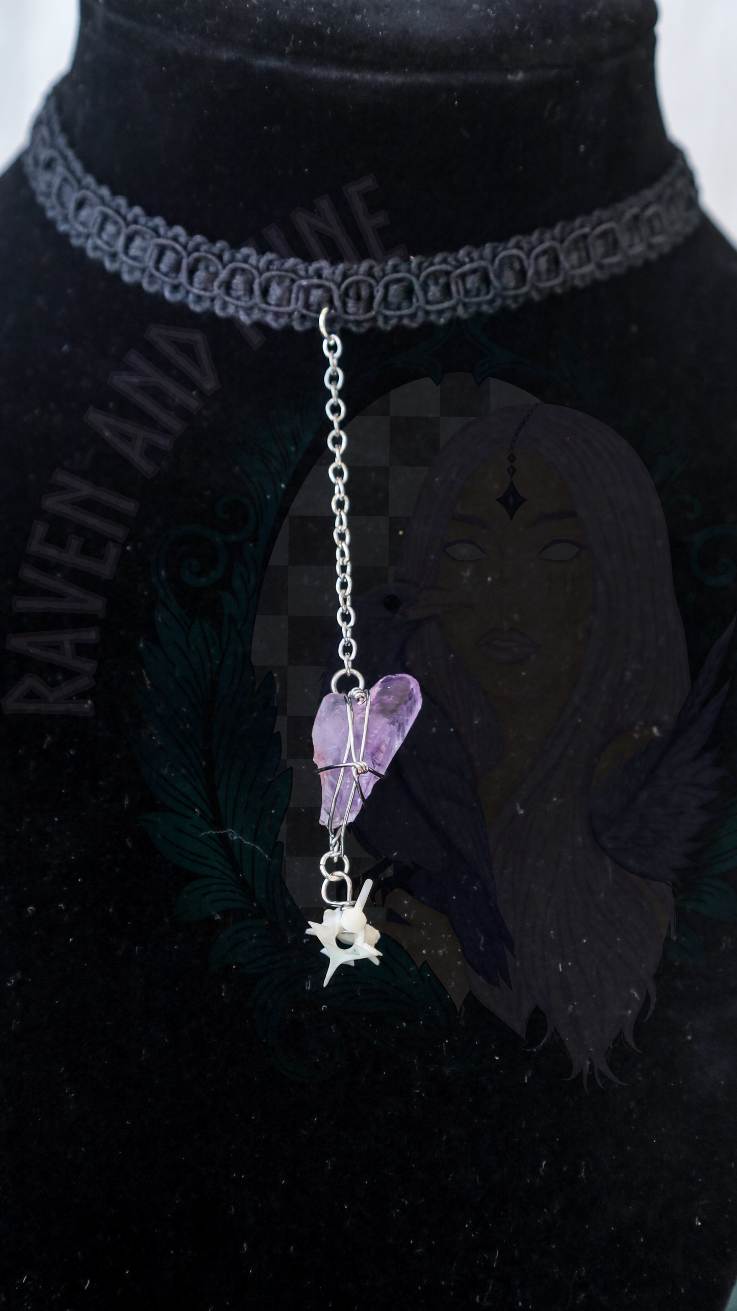 Amethyst/rattlesnake choker